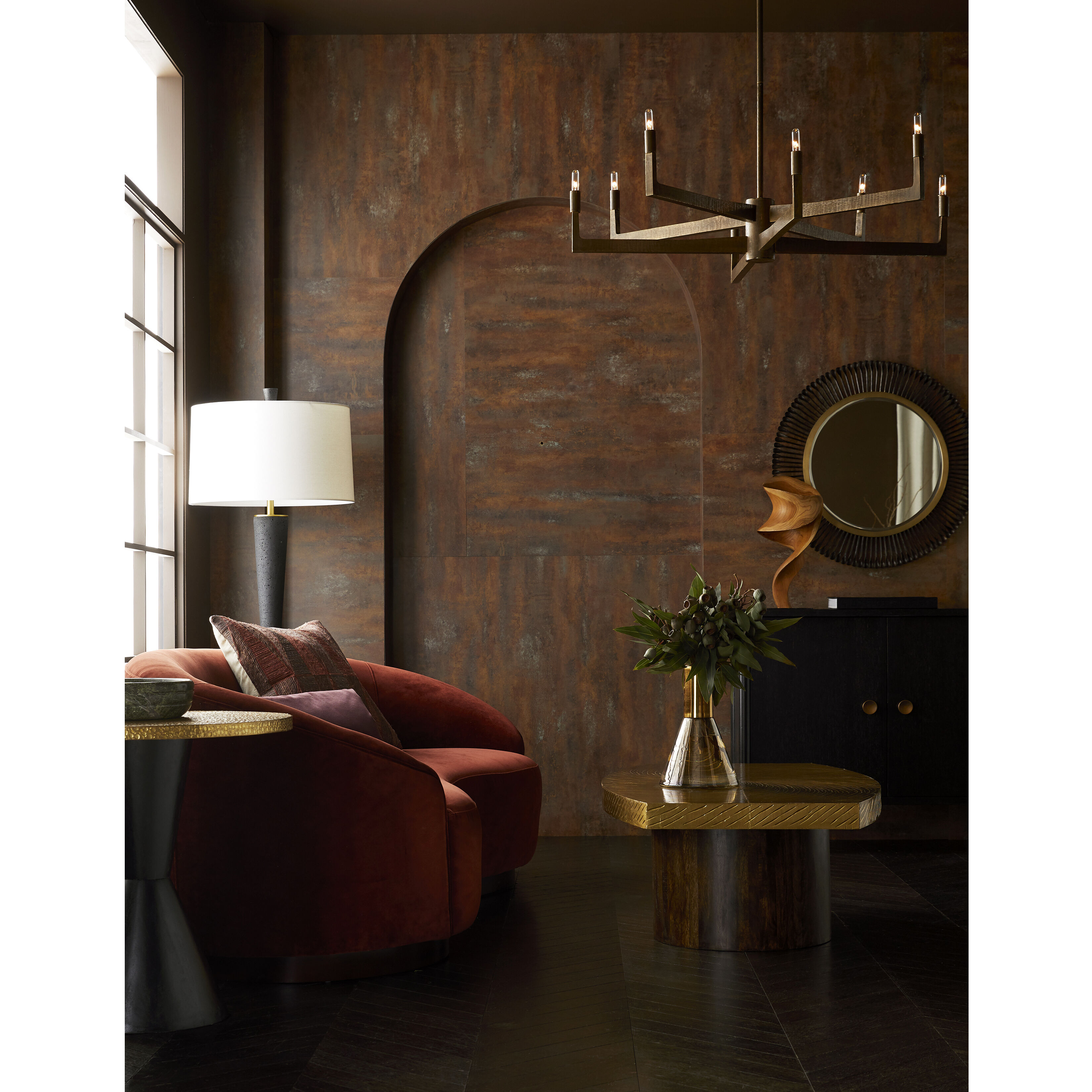 Griff 8 Light 39 inch Antique Brass and English Bronze Chandelier Ceiling Light